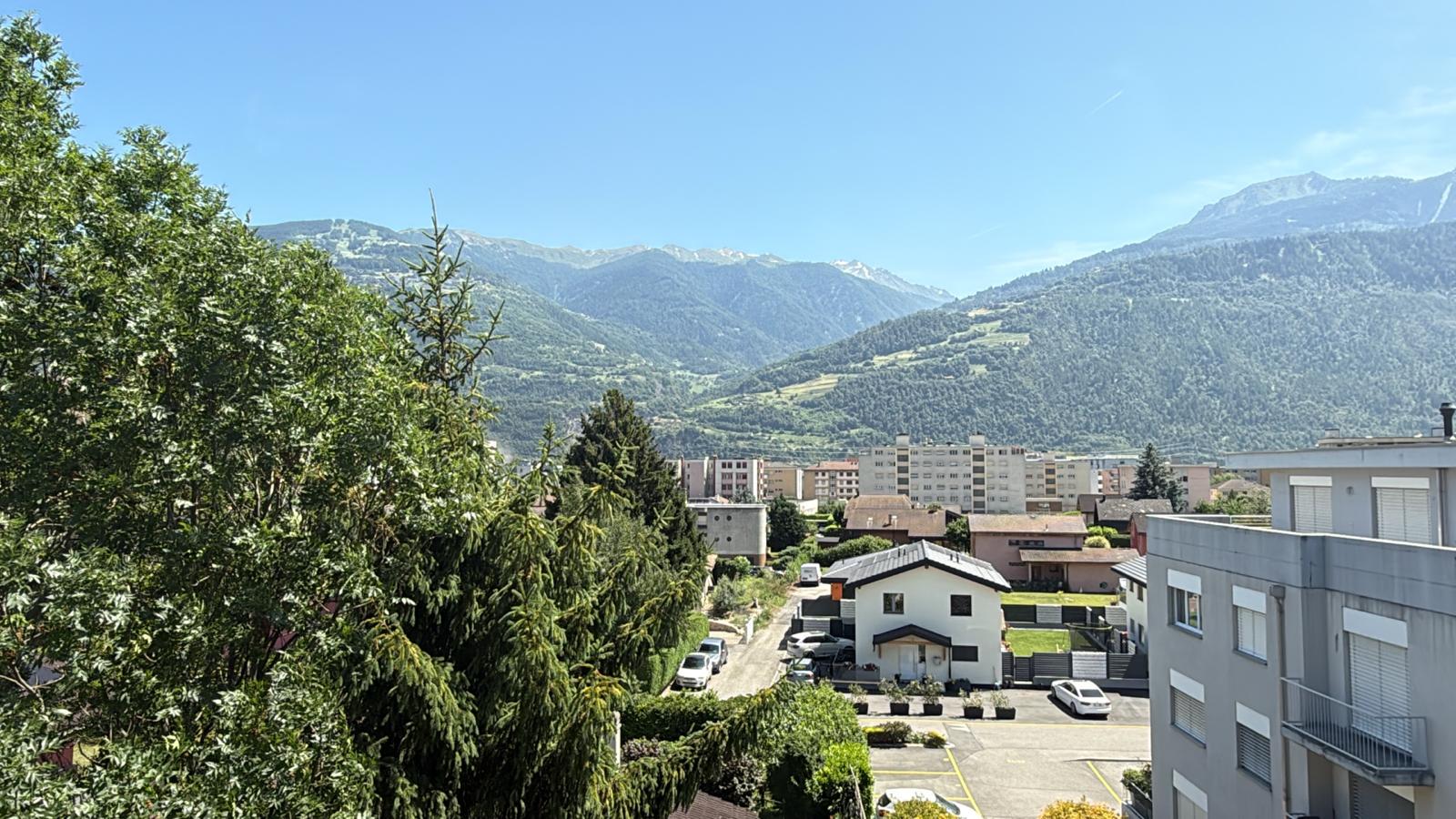 Berg- und Wohngebietsblick