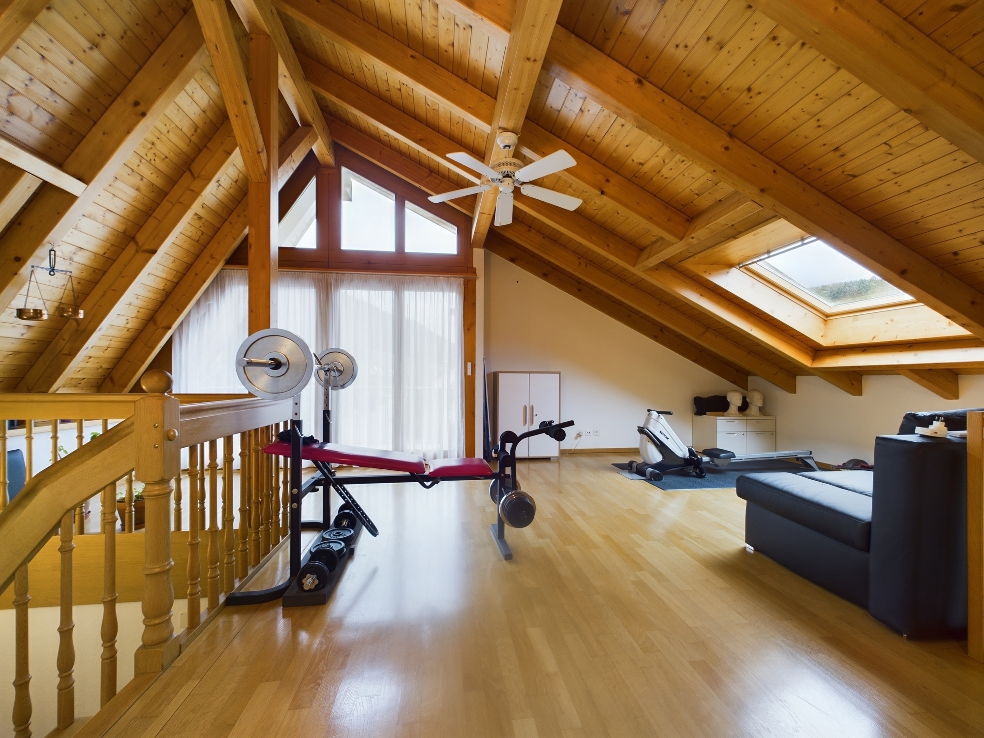 Ausgebauter Dachboden mit Fitnessbereich