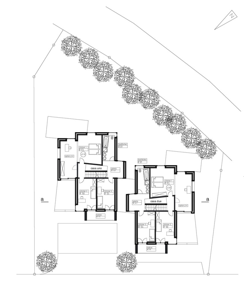 Lageplan mit zwei Wohneinheiten