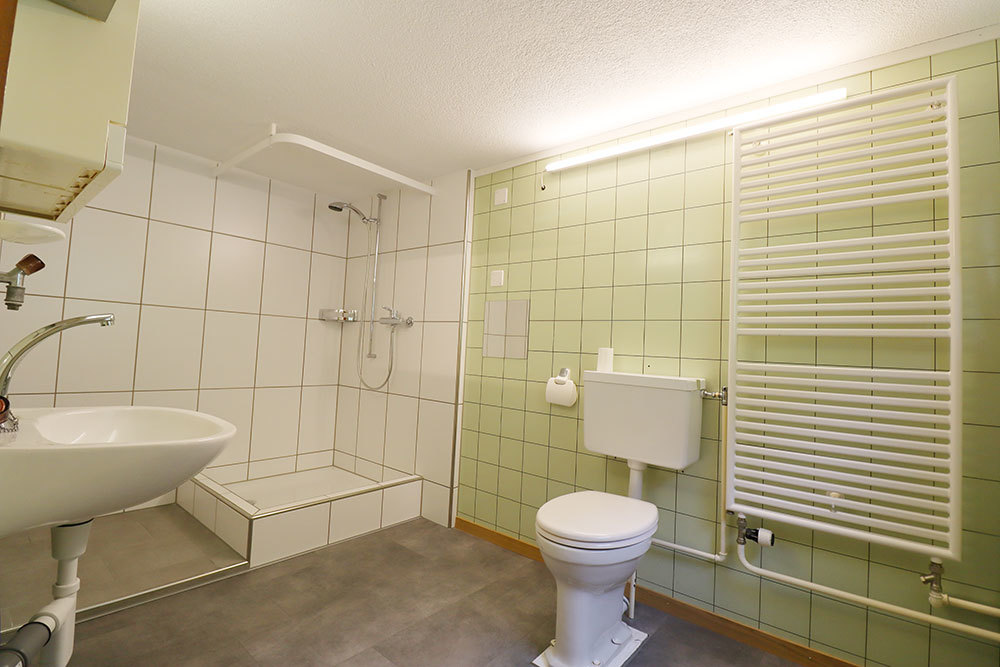 Badezimmer mit Dusche und WC