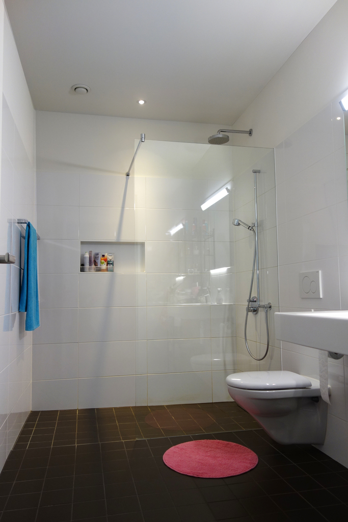 Modernes Bad mit Glasduschwand