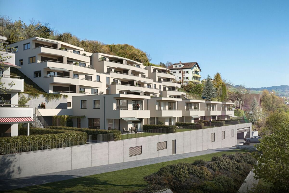 Moderne terrassierte Wohnanlage am Hang