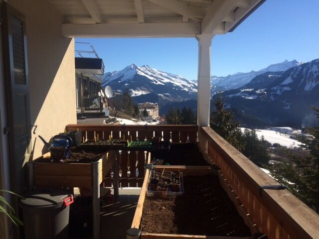 Balkon mit Bergblick