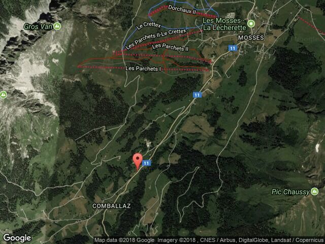 Satellitenkarte einer Bergregion