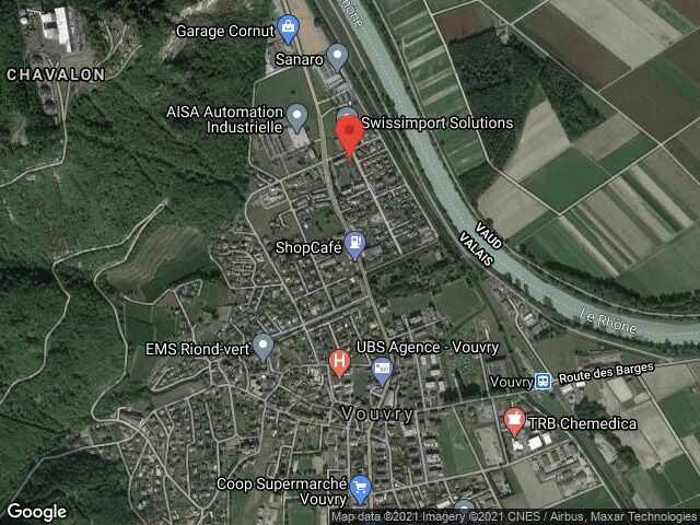 Satellitenansicht eines Ortskerns