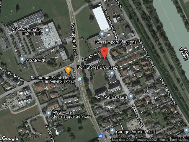 Satellitenansicht eines Gewerbe- und Wohngebiets