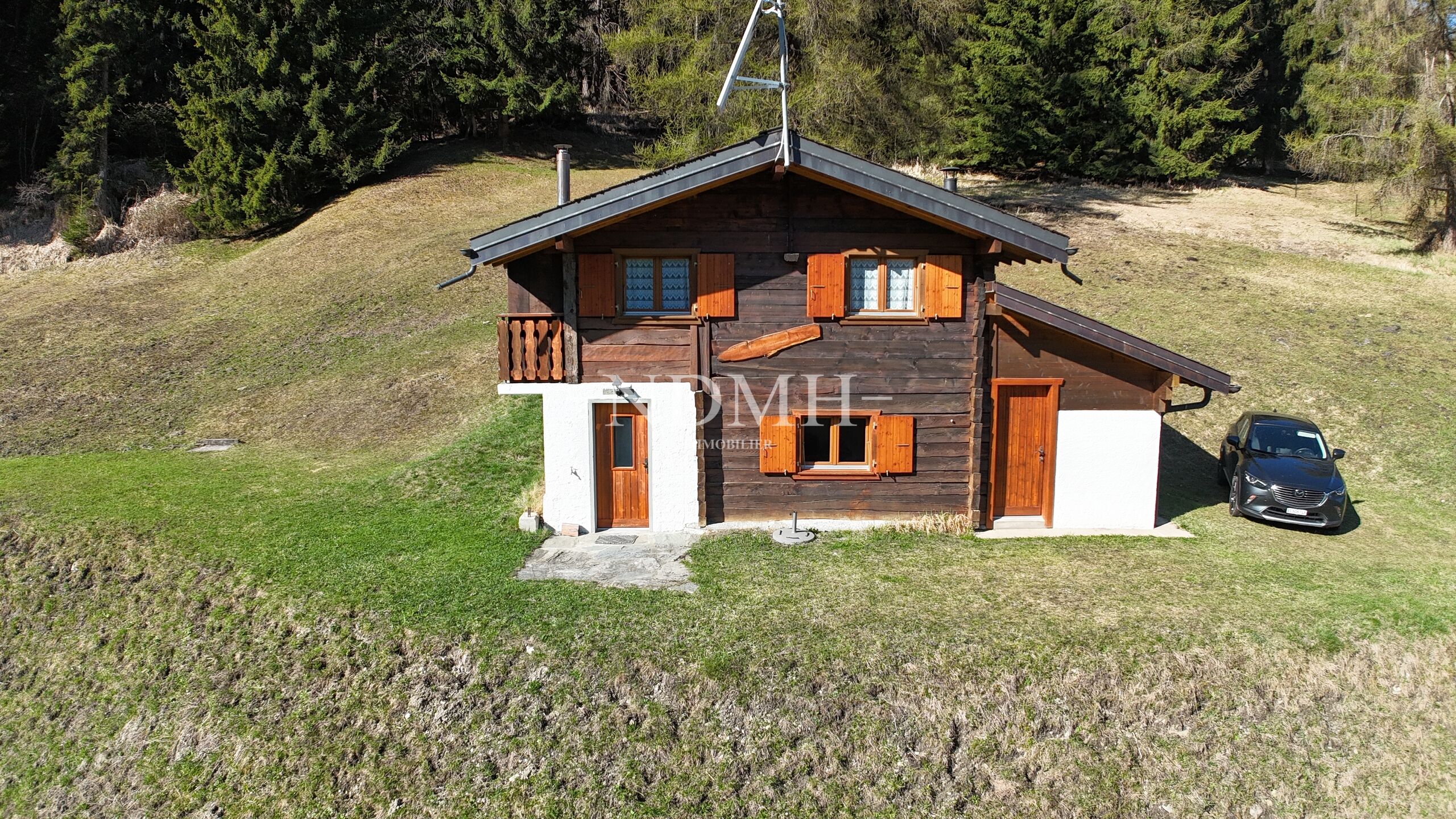 Alpines Holzhaus mit Wiesenlage