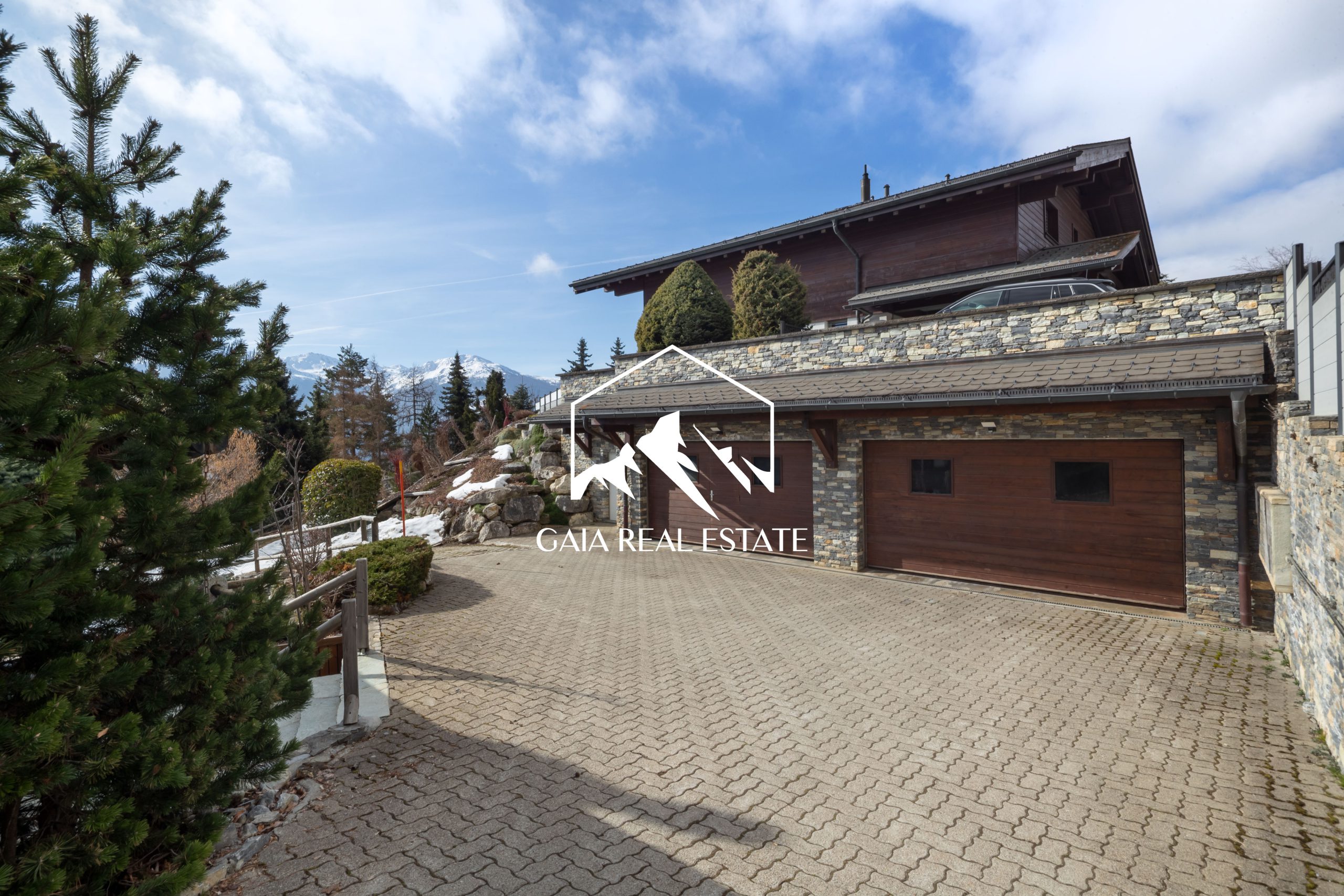 Alpenhaus mit Einfahrt und Garage