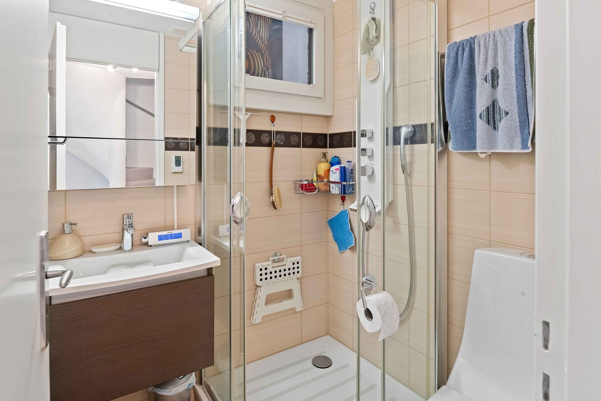 Kleines modernes Badezimmer mit Duschkabine
