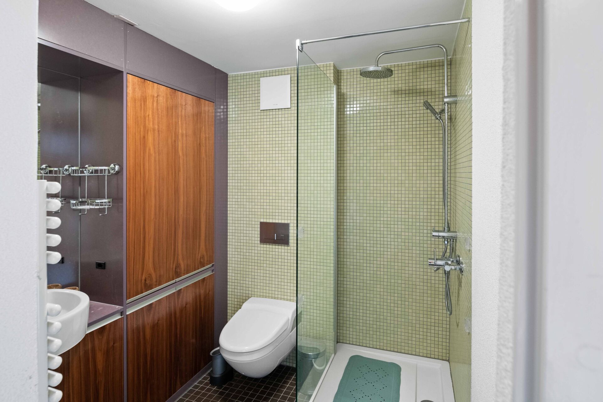 Modernes Bad mit Dusche und WC