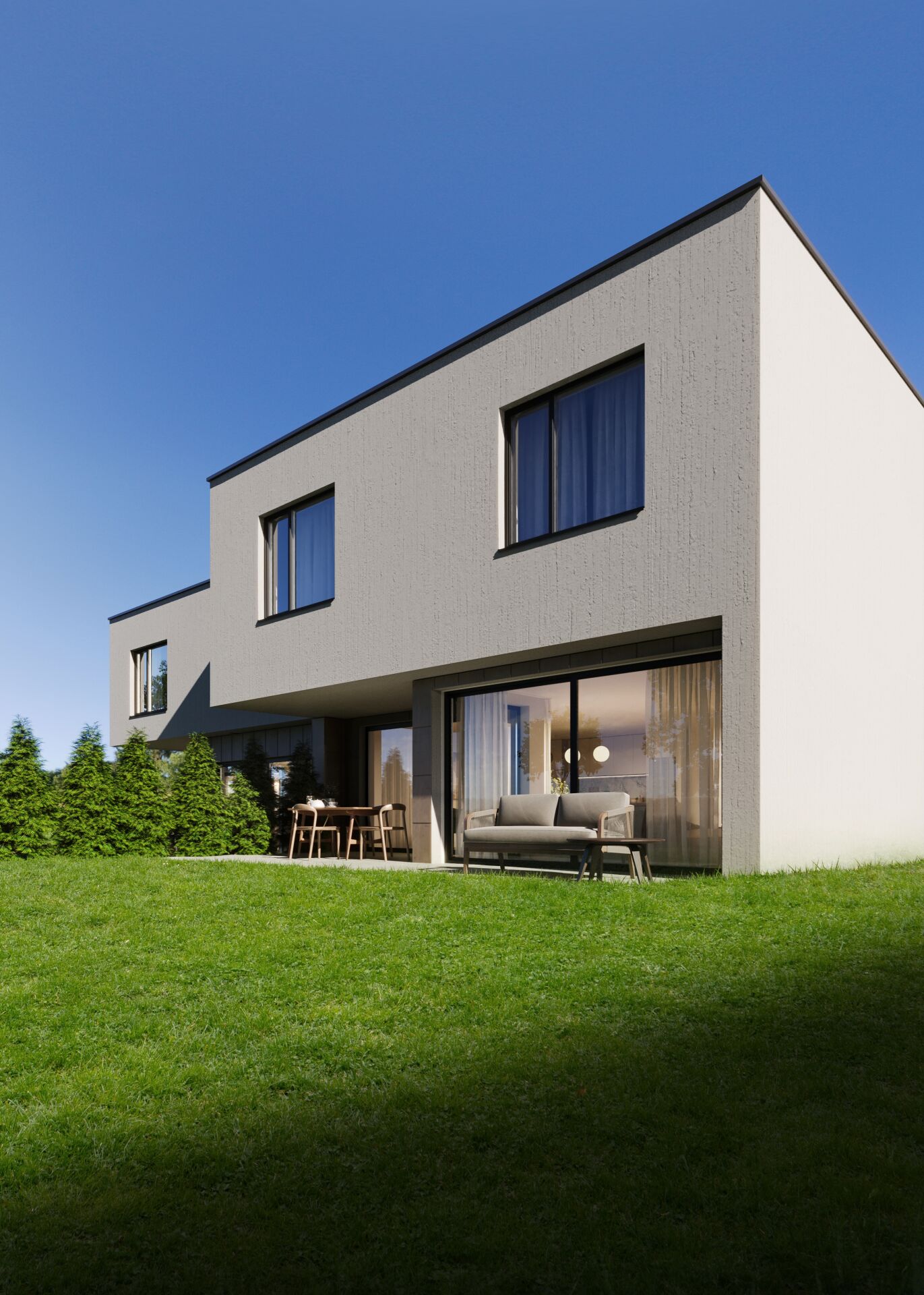 Modernes Einfamilienhaus mit Garten