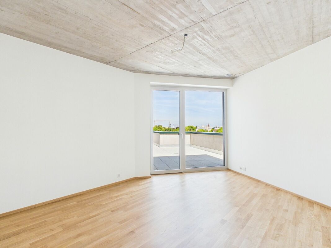 Leerer moderner Raum mit Dachterrasse