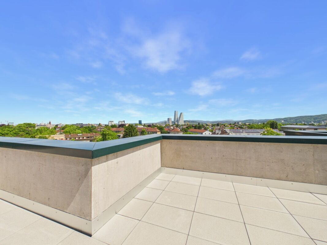 Dachterrasse mit Stadtblick