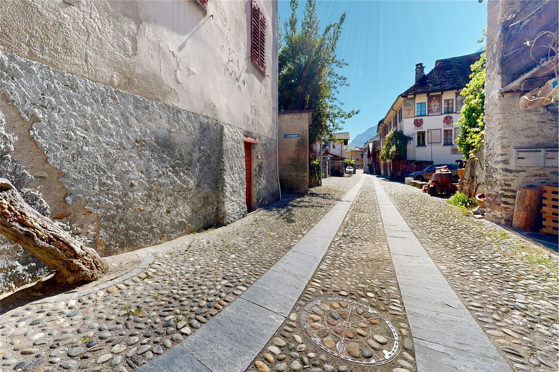 Historische Gasse mit Kopfsteinpflaster