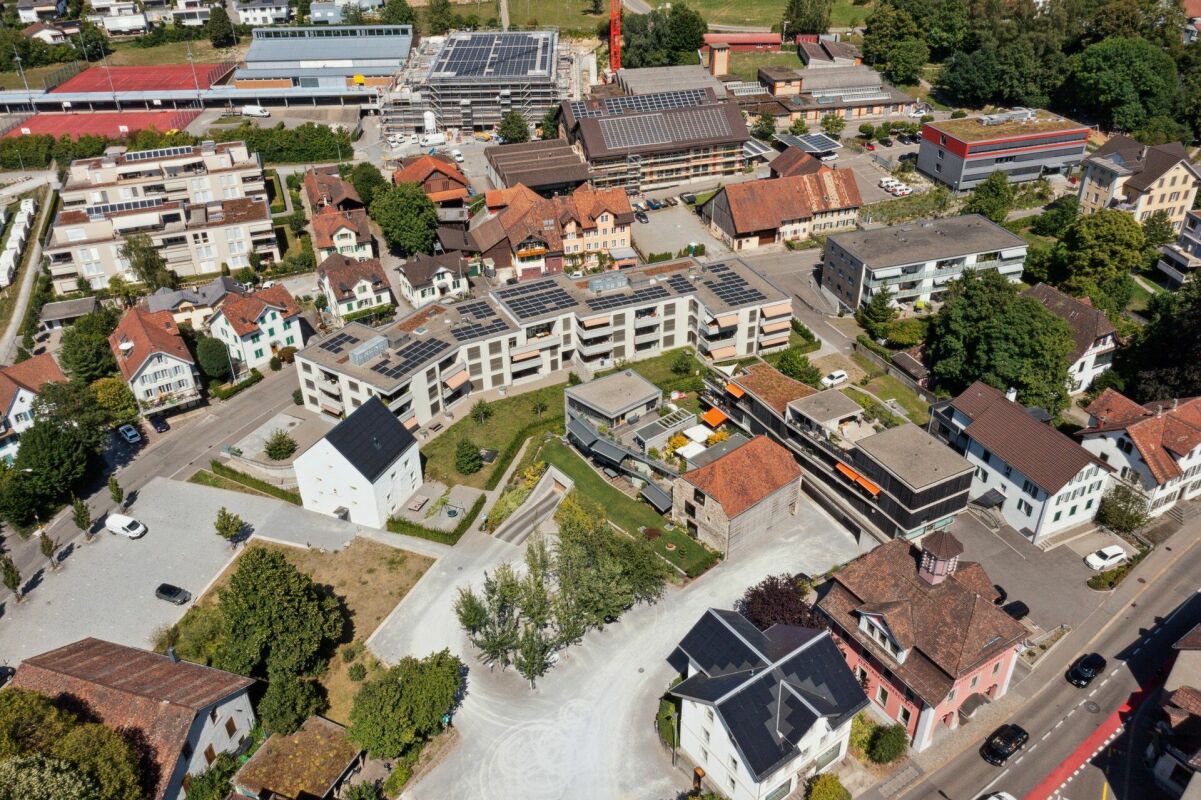 Luftaufnahme eines Wohnquartiers