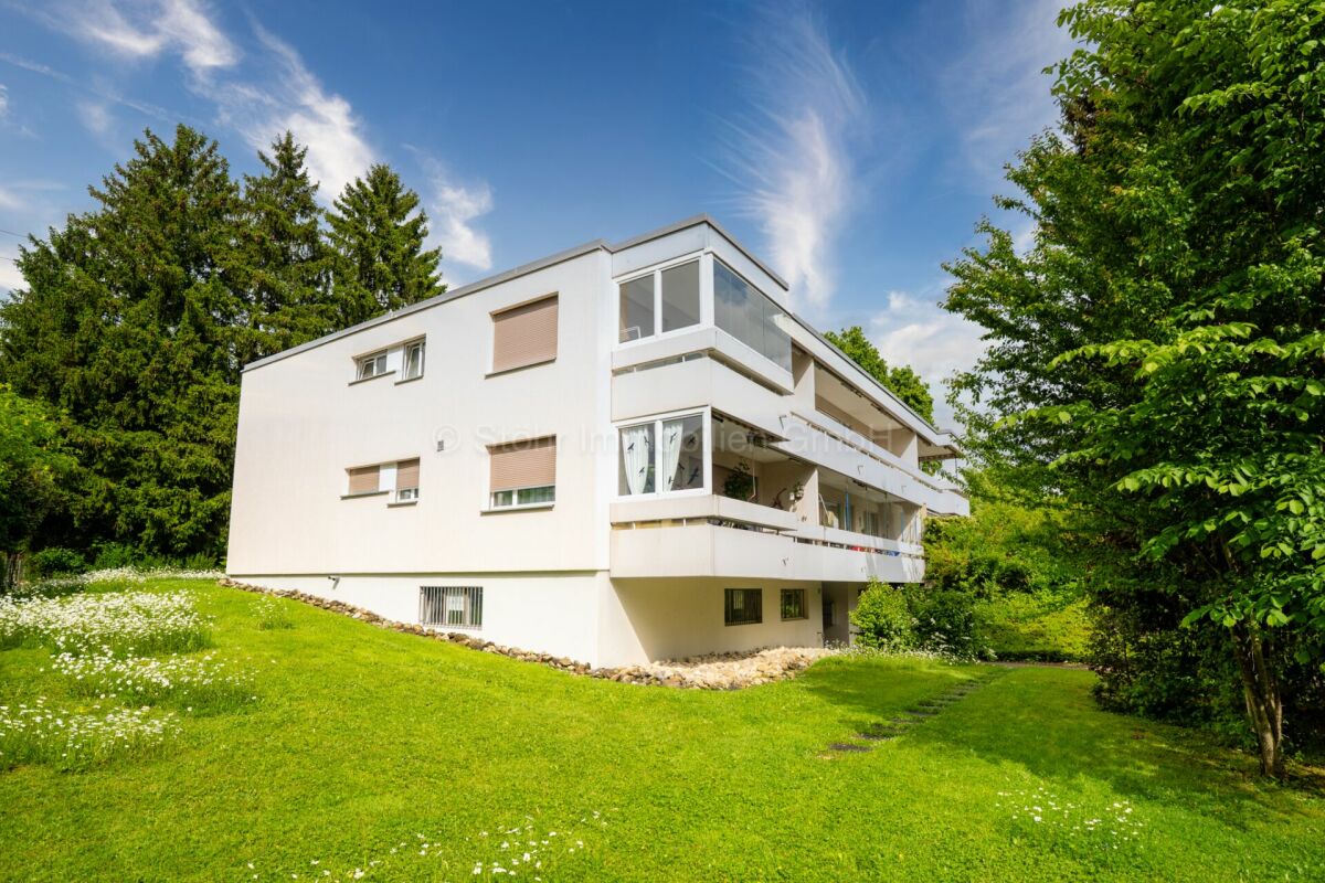 Modernes Wohnhaus in grüner Umgebung