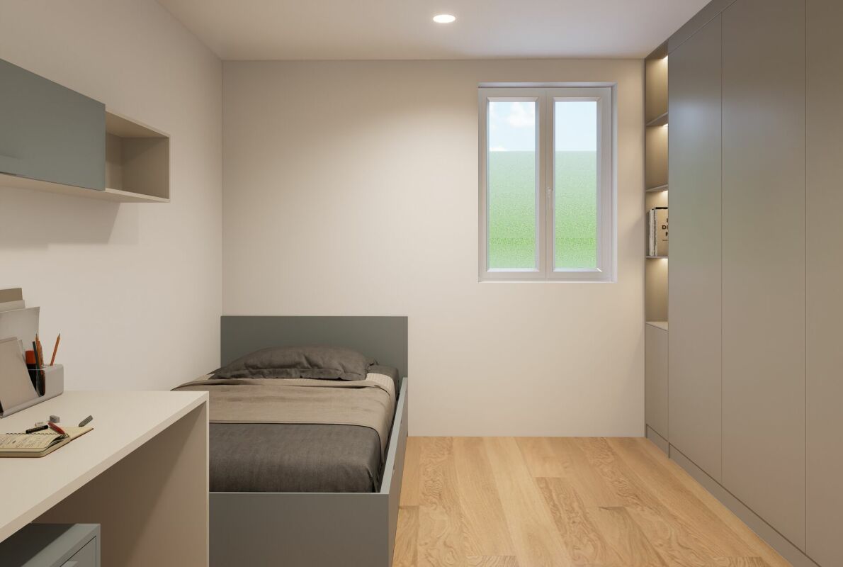 Modernes kleines Schlafzimmer