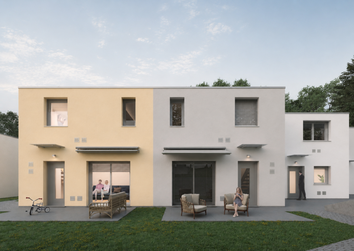 Moderne Reihenhausanlage mit privaten Terrassen