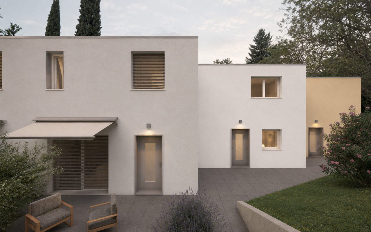 Modernes Wohnhaus mit Terrasse und Garten