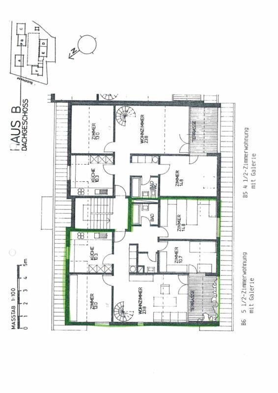 Grundriss einer Dachgeschosswohnung