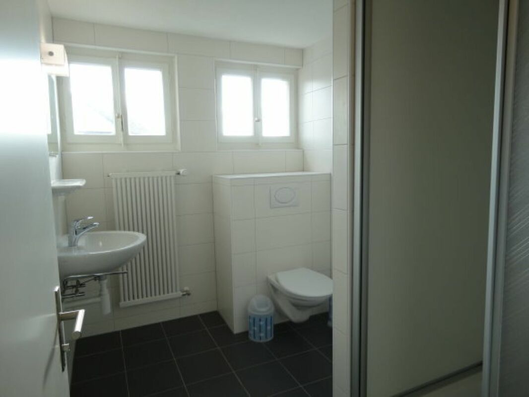 Kleines Badezimmer mit Dusche und WC