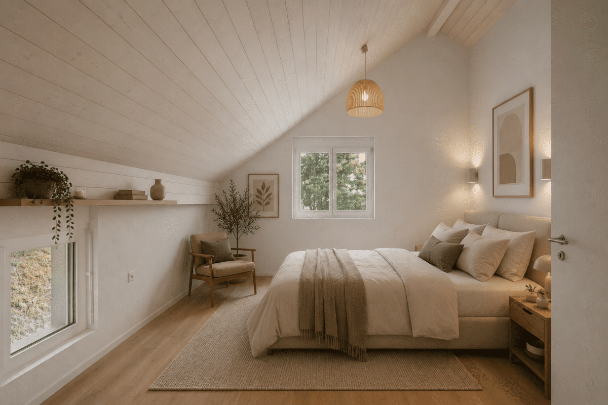 Gemütliches Schlafzimmer im Dachgeschoss