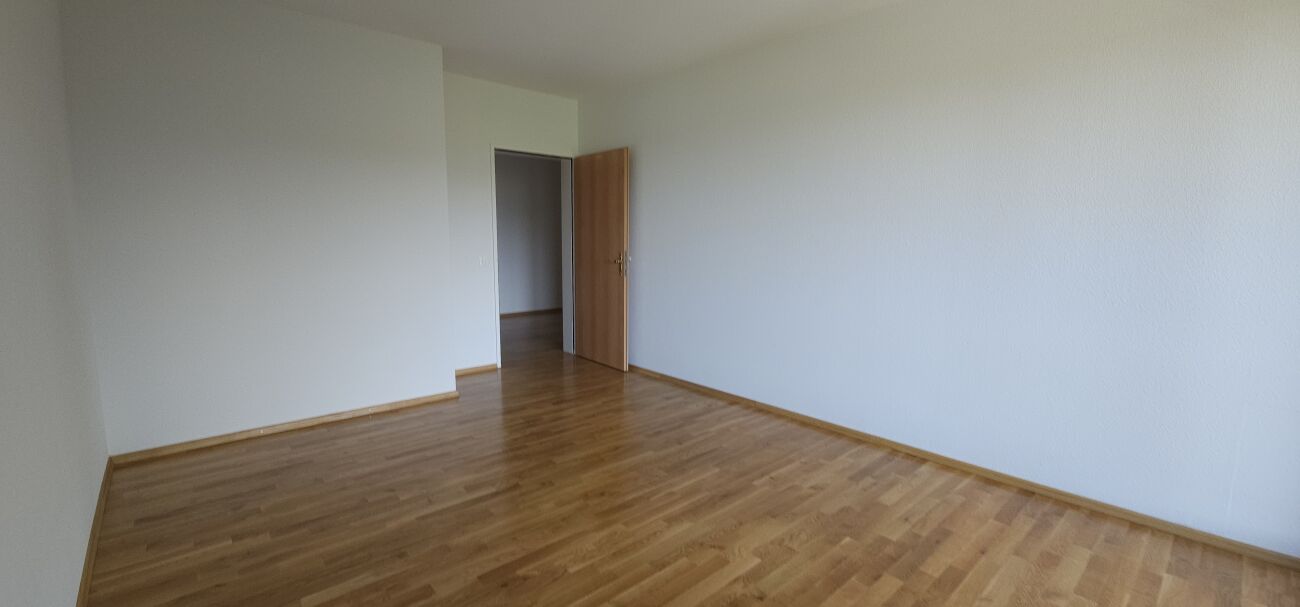 Leerer Wohnraum mit Parkettboden