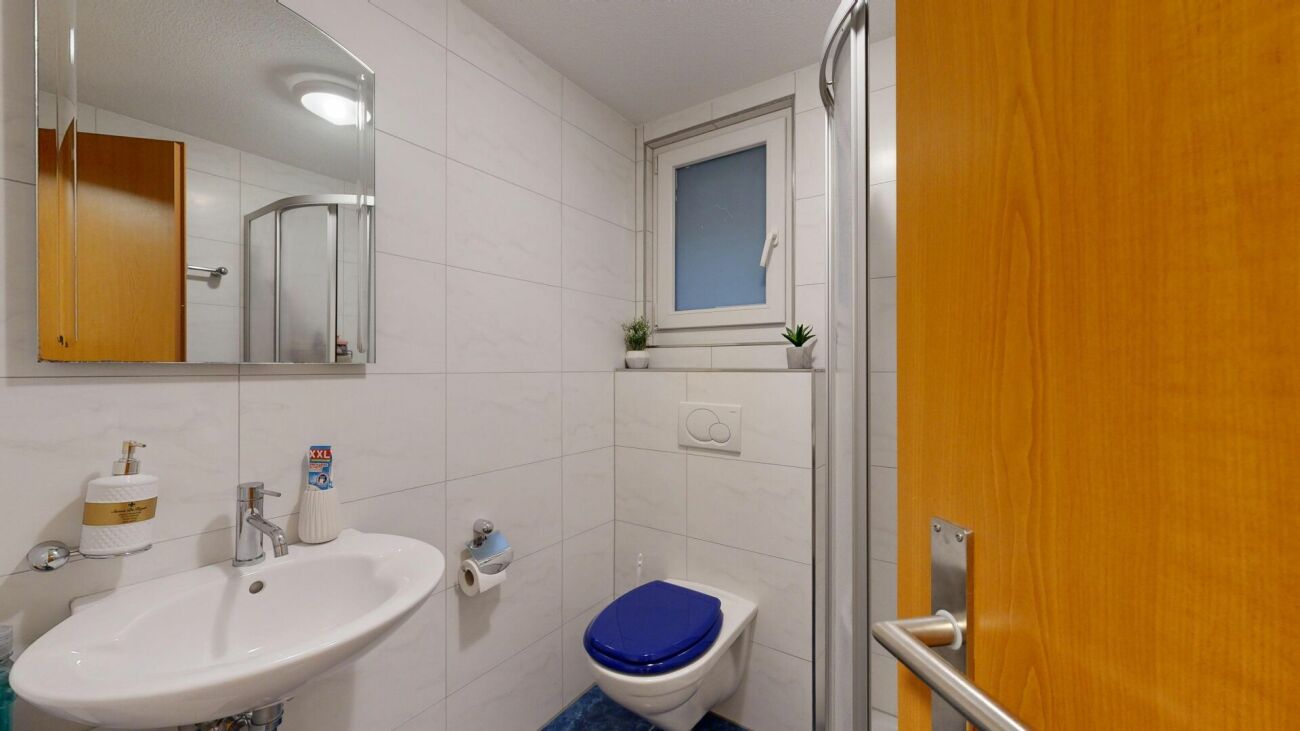 Kleines modernes Gäste-WC mit Dusche