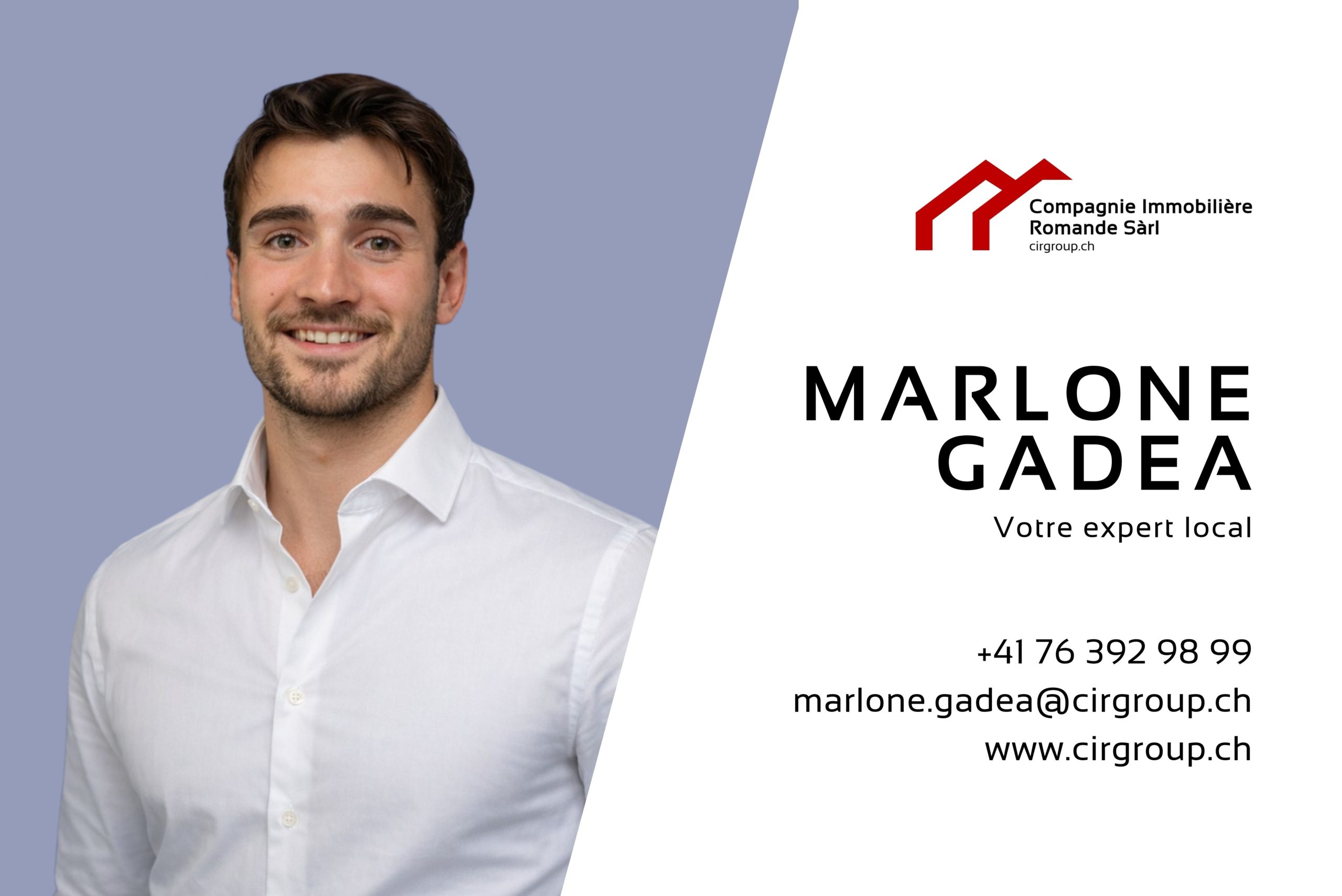Werbebanner mit Maklerporträt