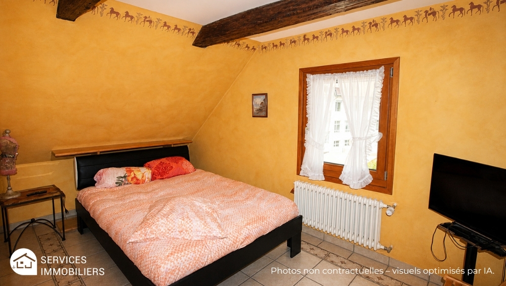 Gemütliches Schlafzimmer mit rustikalen Details