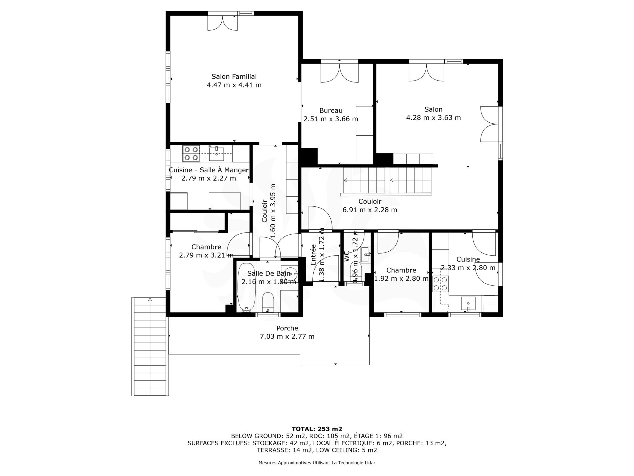 Grundriss eines mehrgeschossigen Hauses