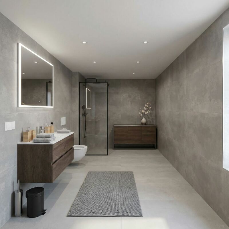 Modernes Badezimmer in Betonoptik