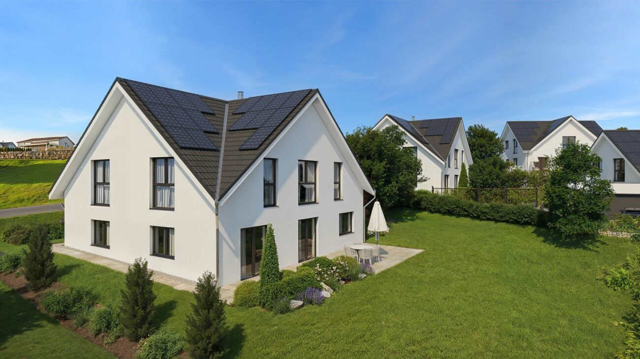 Moderne Einfamilienhäuser mit Garten
