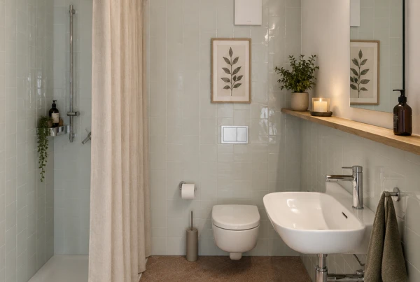 Modernes Gäste-WC mit Dusche