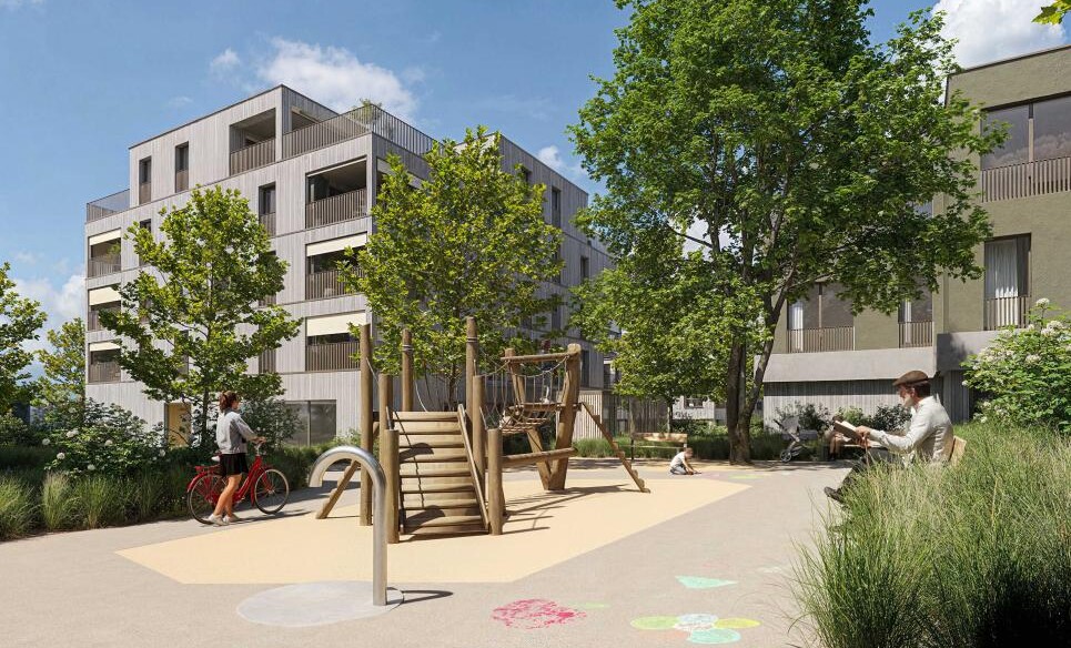 Wohnanlage mit Spielplatz im Innenhof