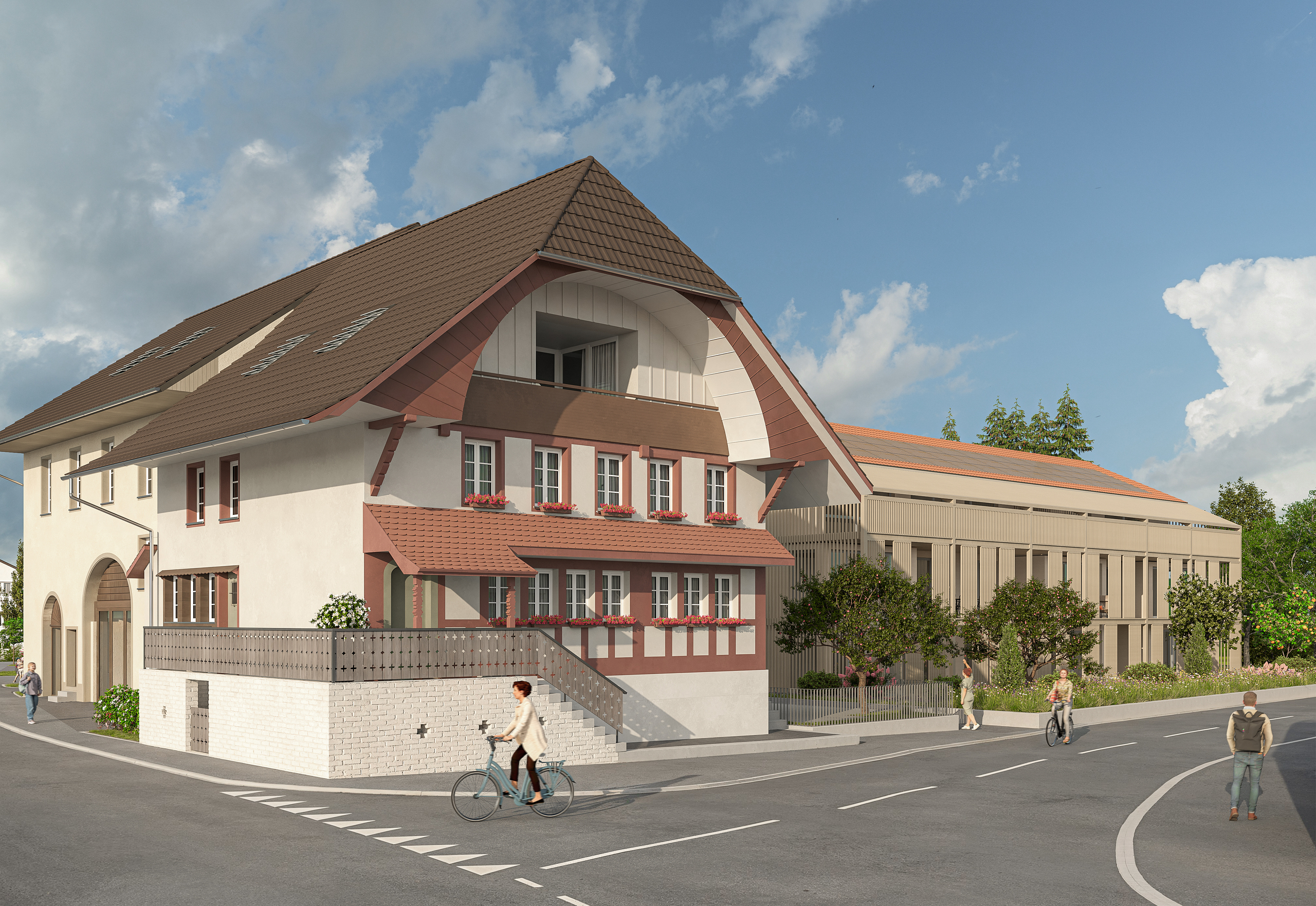 Historisches Wohngebäude mit modernem Anbau