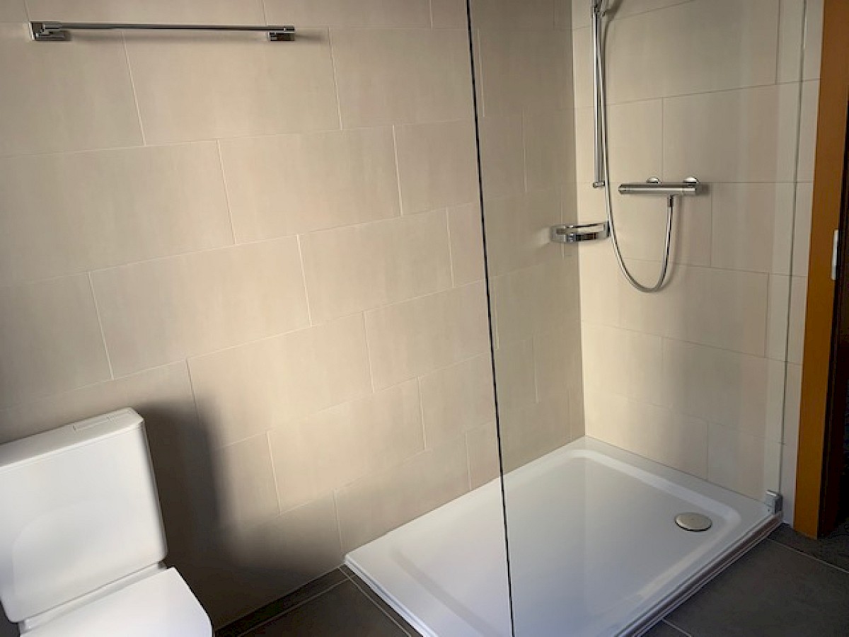 Modernes Badezimmer mit Dusche und WC