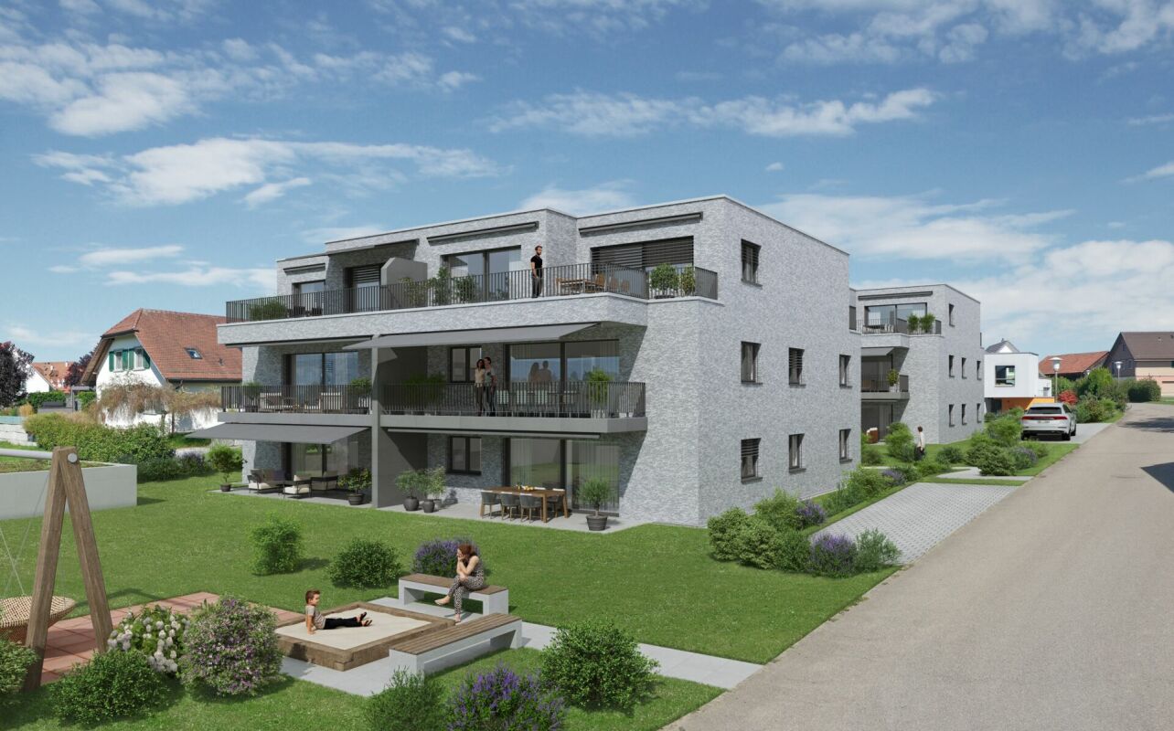 Moderne Wohnanlage mit Garten