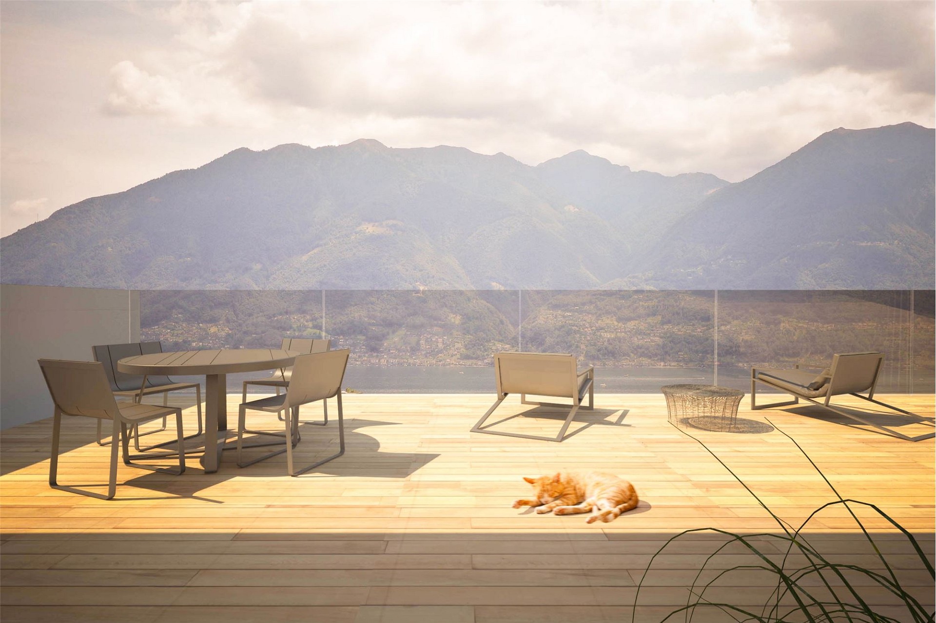 Luxuriöse Terrasse mit Bergblick