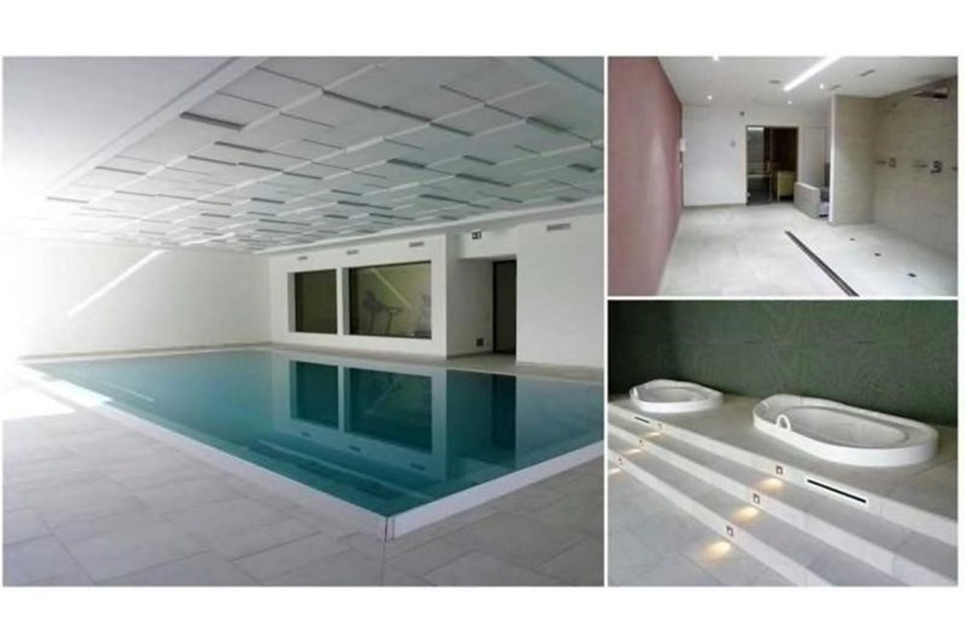 Innenansicht mit Pool und Spa-Bereich