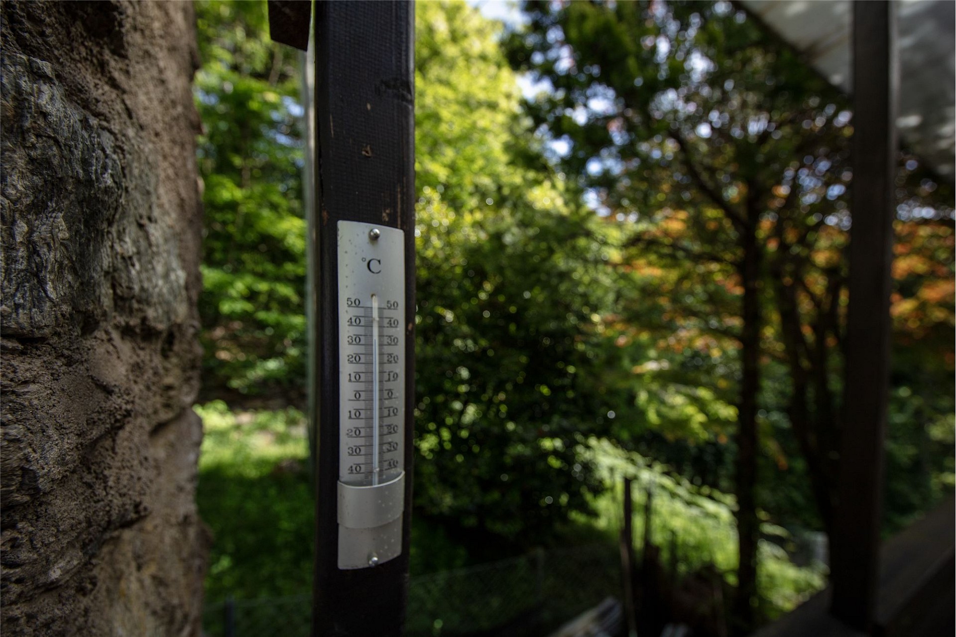 Garten mit Thermometer