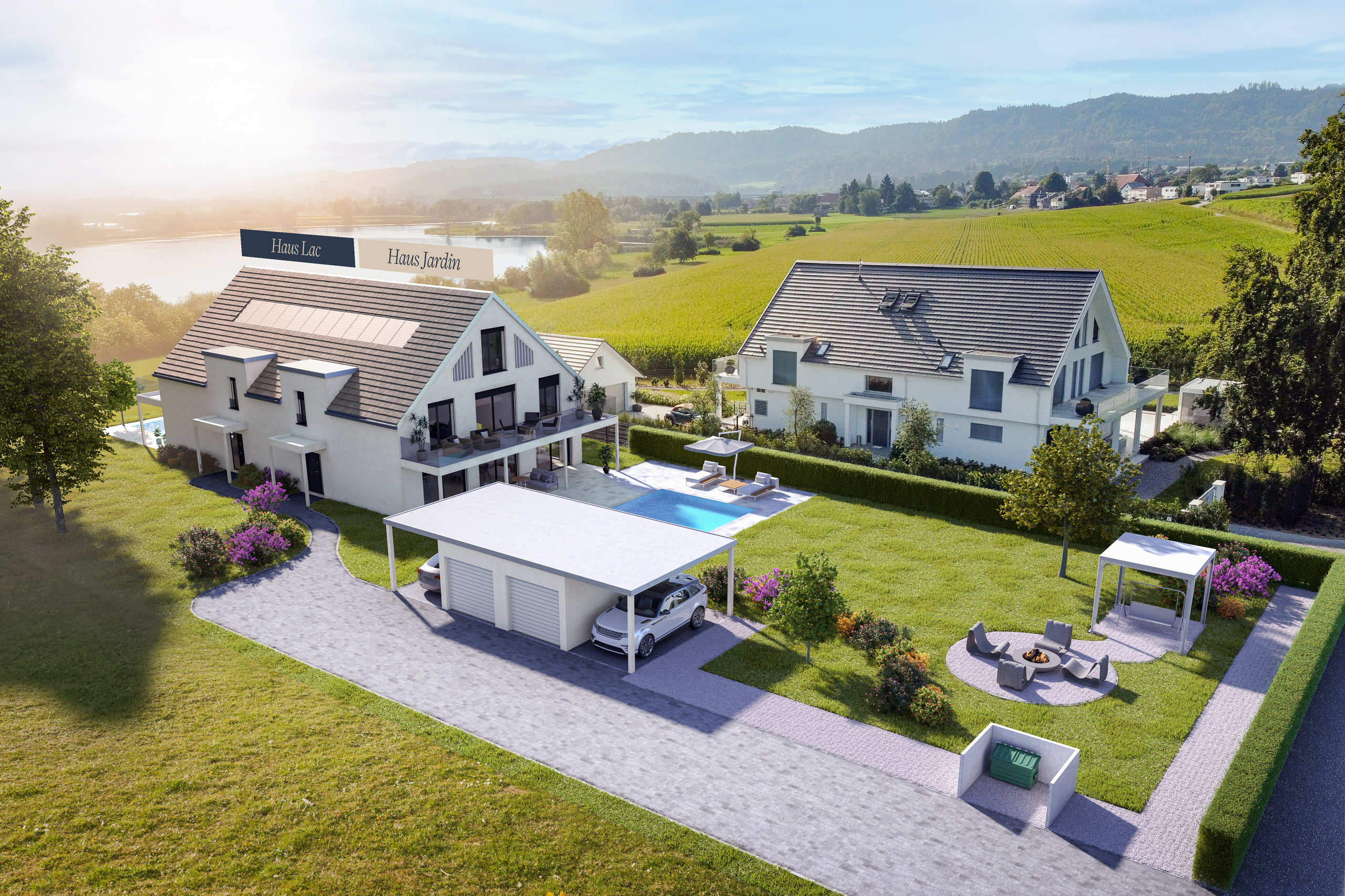 Exklusive Wohnanlage mit Garten, Pool und Carport