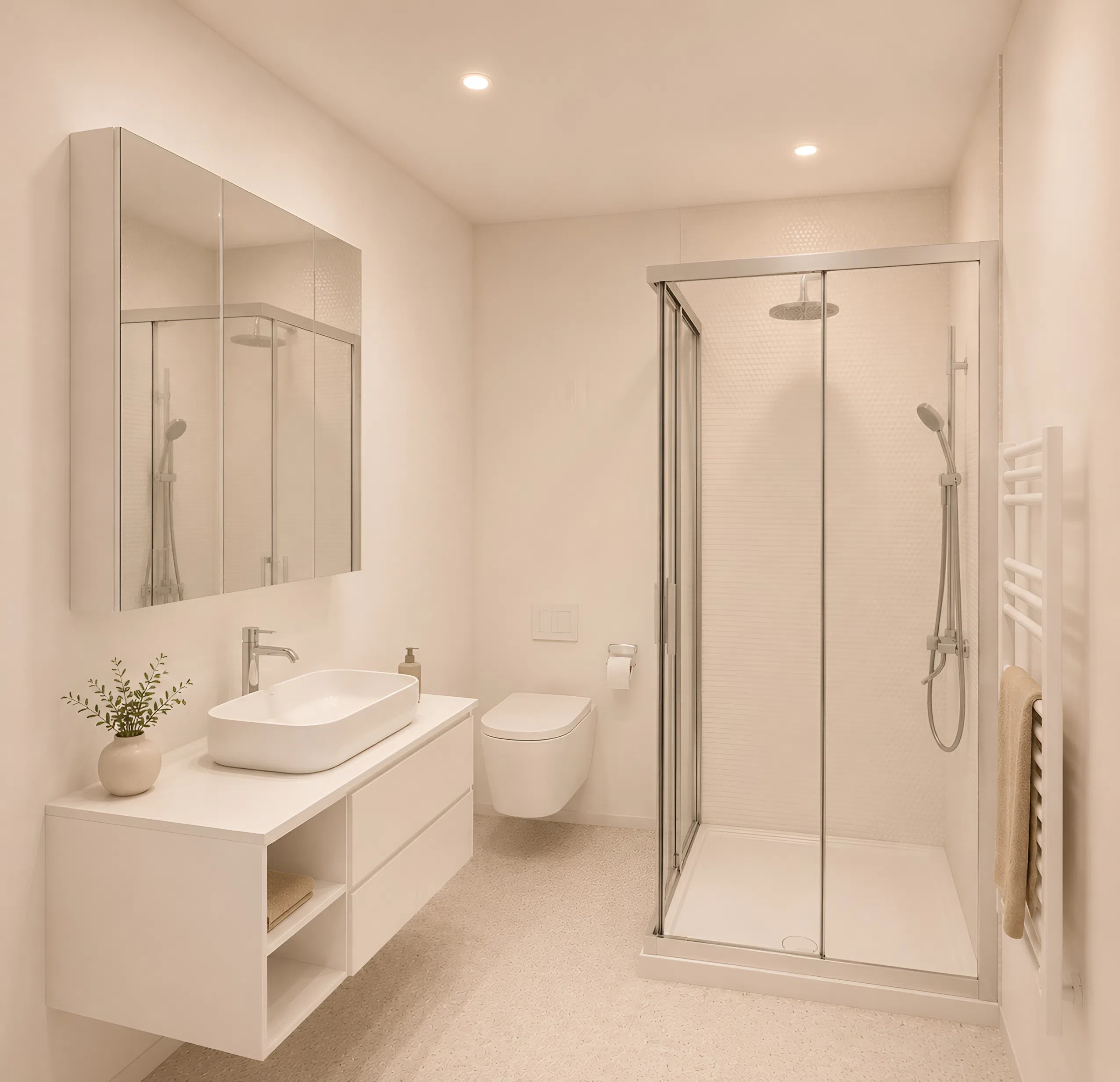 Modernes helles Badezimmer