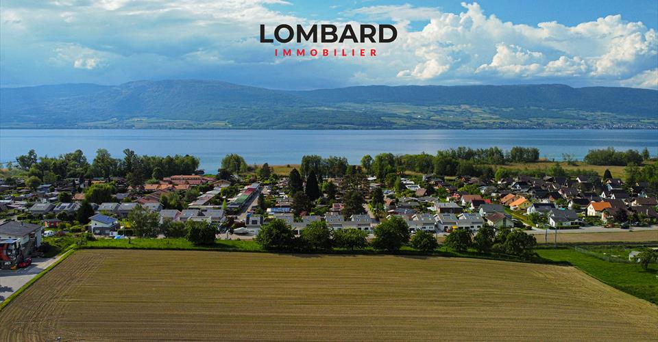 Seeblick über Siedlung