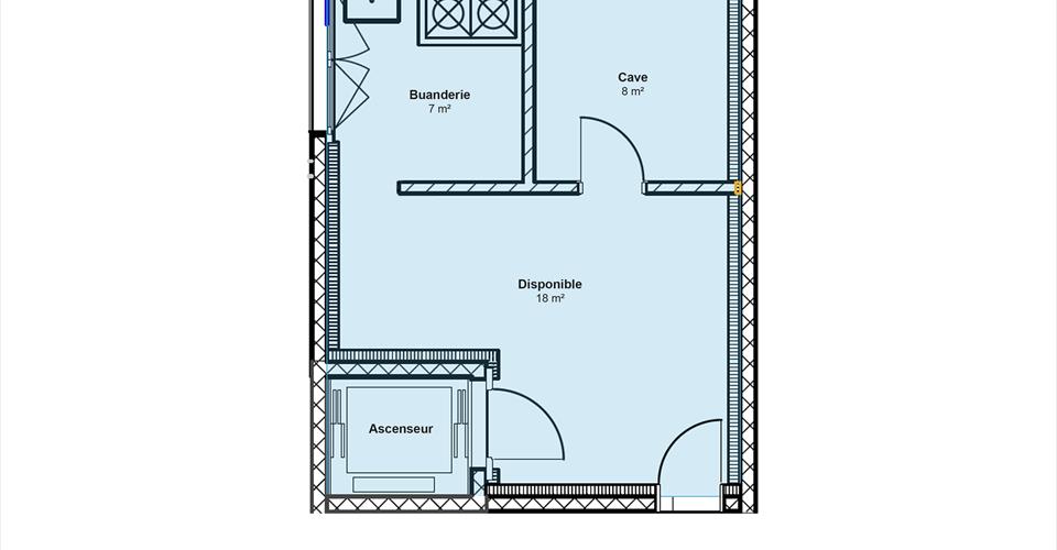 Grundriss eines Kellerbereichs