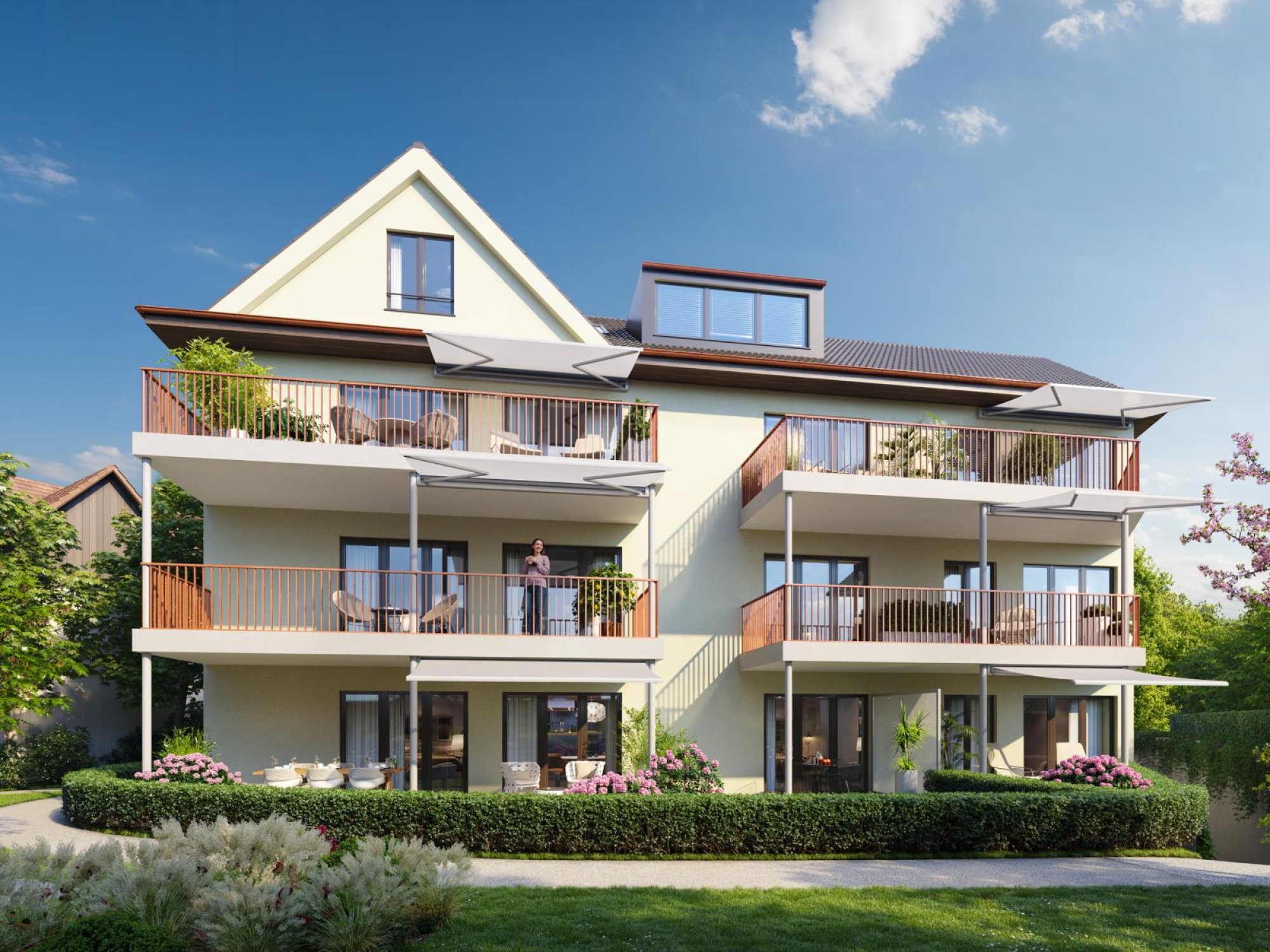 Mehrfamilienhaus mit Balkonen
