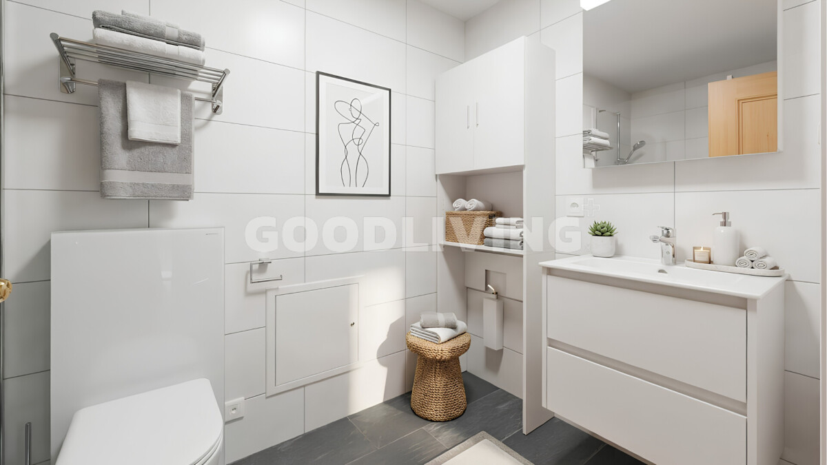 Modernes Badezimmer in hellen Farben