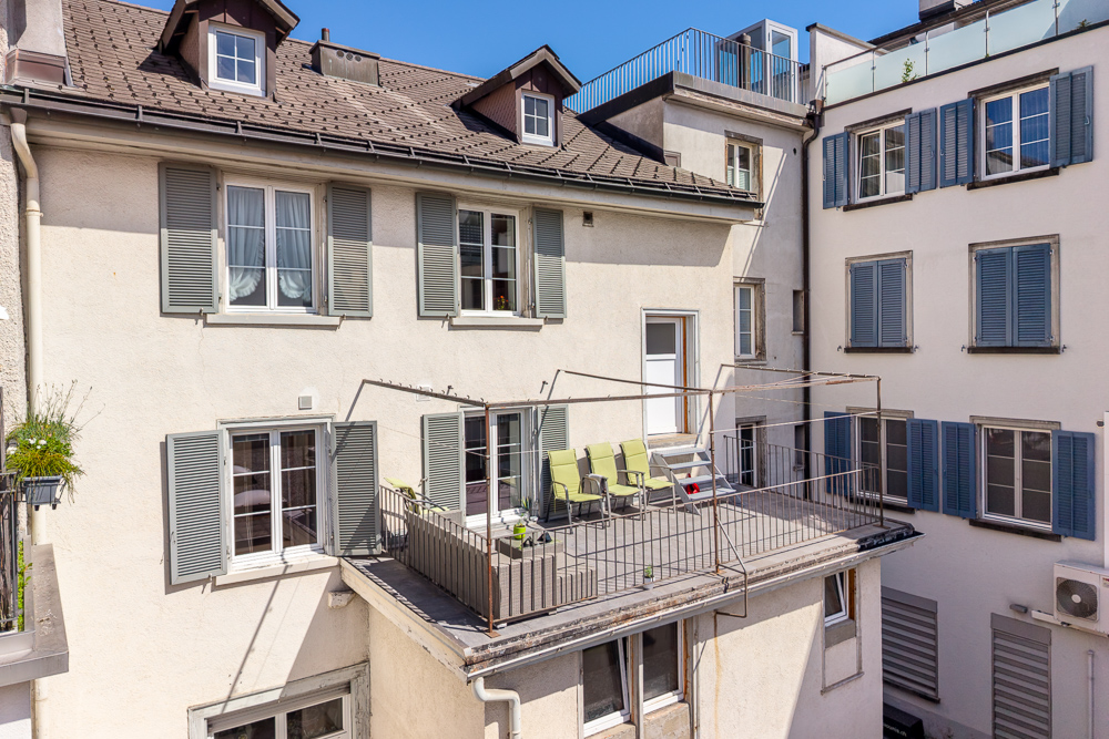 Innenhof mit Dachterrassen