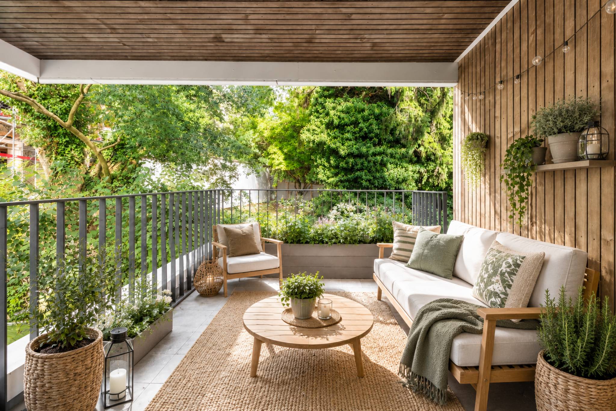 Balkon mit gemütlicher Lounge-Ecke