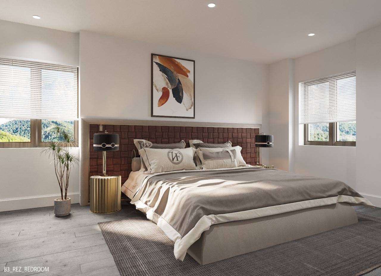 Modernes Schlafzimmer mit Staging-Möbeln